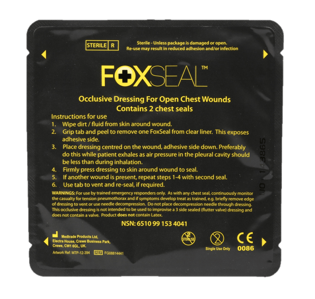 Foxseal Occlusive
chest seal (Twin
Pack)