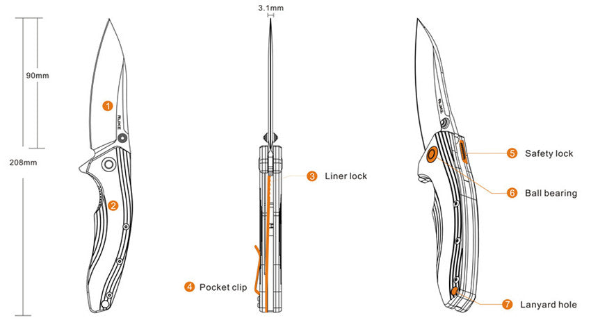 Ruike Folding Knife P841-L
