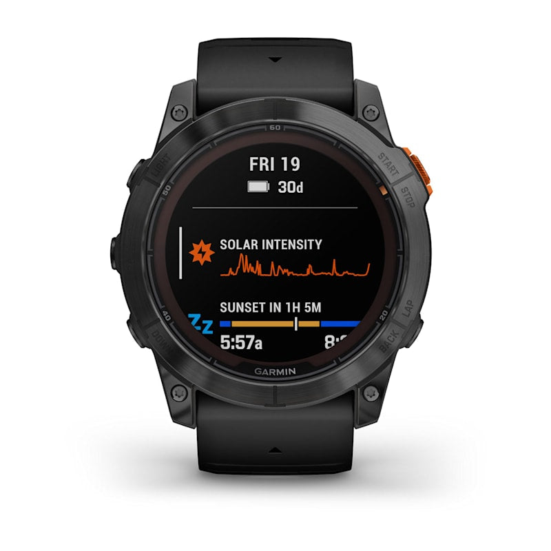 fēnix® 7X Pro – Solar Edition
Slate Gray with Black Band (built in flashlight)