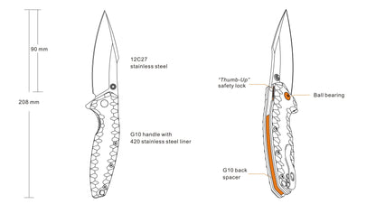 Ruike Folding Knife P843-B