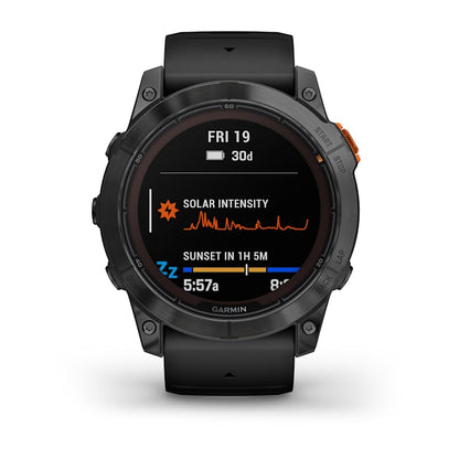 fēnix® 7X Pro – Solar Edition
Slate Gray with Black Band (built in flashlight)